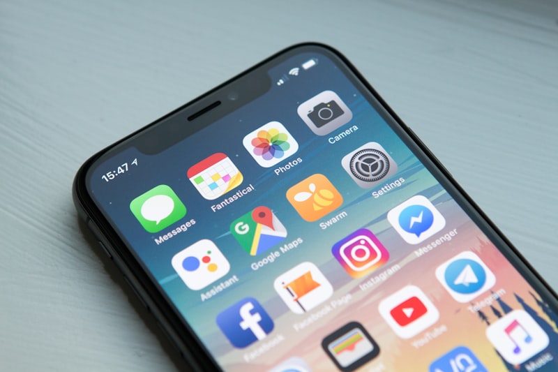 Mobile app on smartphone